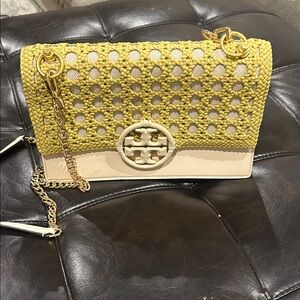 Tory Burch Yellow and Cream Crossbody Bag